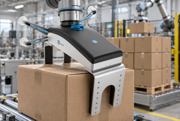 El nuevo 2FGP20 Fork de OnRobot permite automatizar el paletizado de cajas abiertas, empaques frágiles y packaging de baja rigidez mediante soporte inferior tipo horquilla, sujeción superior y operación eléctrica.